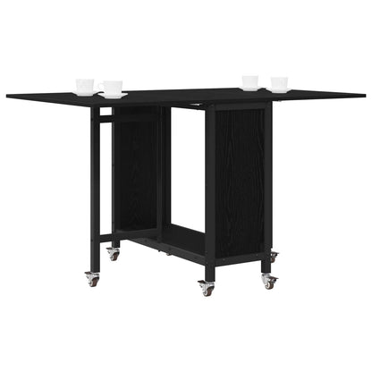 Opvouwbare eettafel met wielen 130 x 80 x 76,5 cm Bewerkt hout
