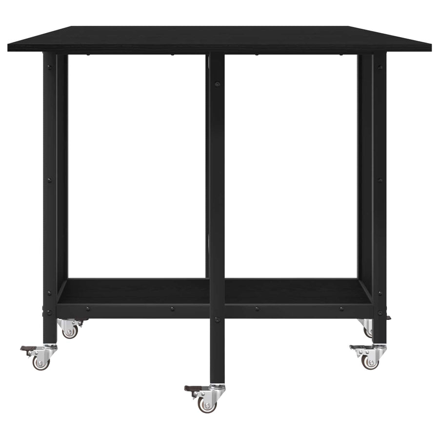 Opvouwbare eettafel met wielen 130 x 80 x 76,5 cm Bewerkt hout