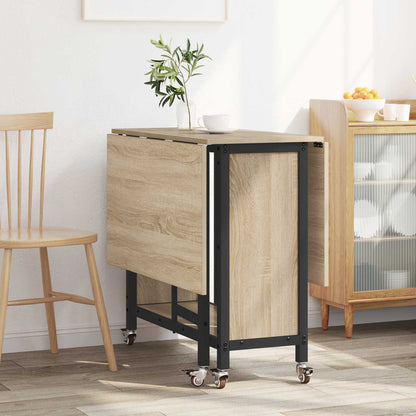 Opvouwbare eettafel met wielen 130 x 80 x 76,5 cm staal PB