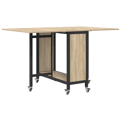 Opvouwbare eettafel met wielen 130 x 80 x 76,5 cm staal PB