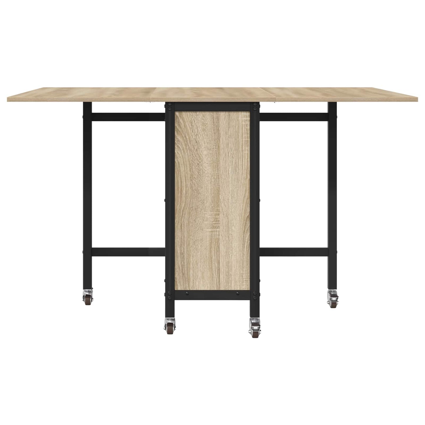 Opvouwbare eettafel met wielen 130 x 80 x 76,5 cm staal PB