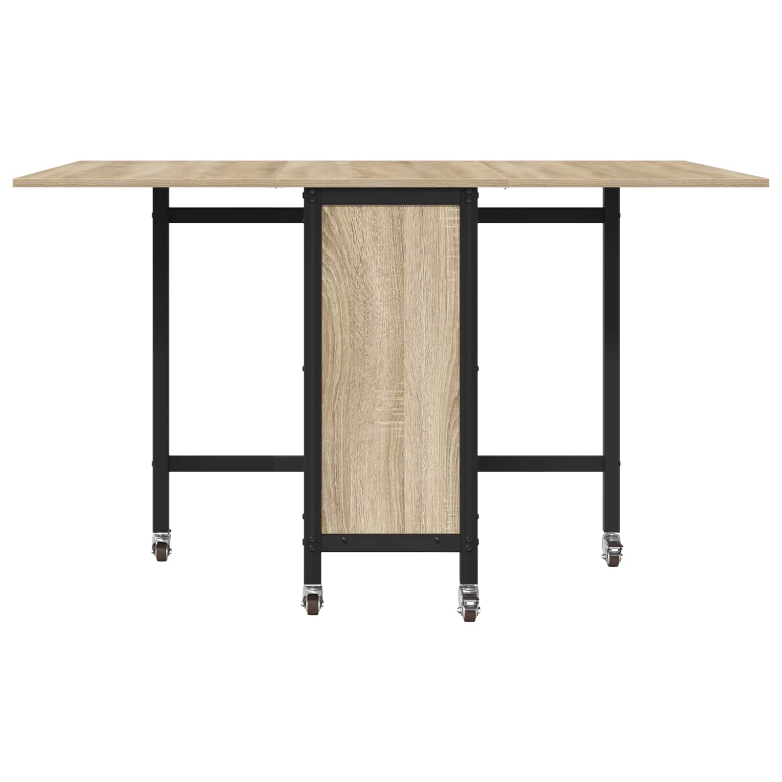 Opvouwbare eettafel met wielen 130 x 80 x 76,5 cm staal PB