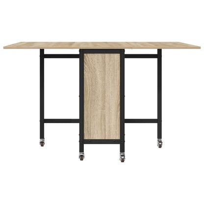 Opvouwbare eettafel met wielen 130 x 80 x 76,5 cm staal PB