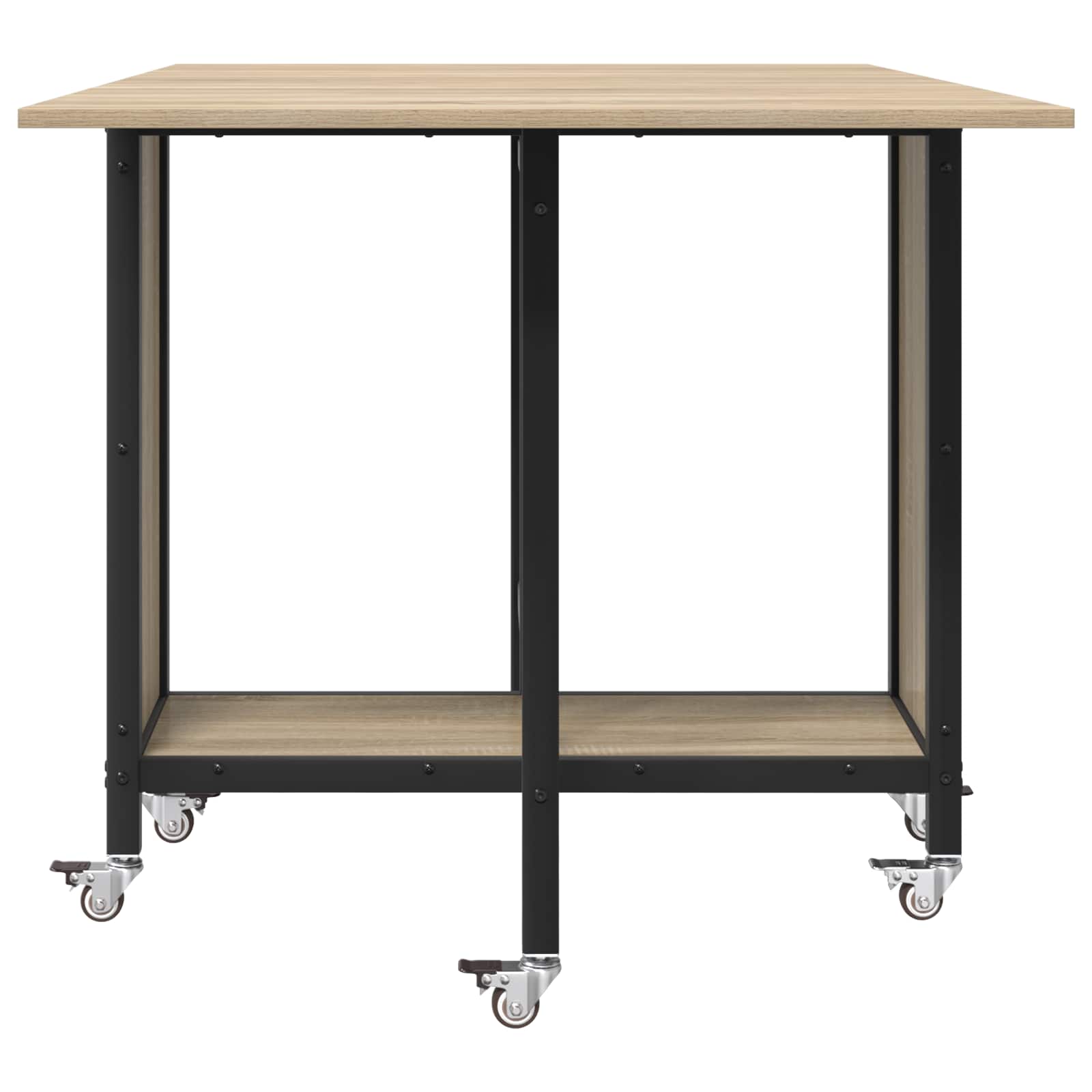 Opvouwbare eettafel met wielen 130 x 80 x 76,5 cm staal PB