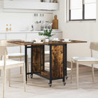 Eettafel opklapbaar met wielen 130x80x76,5 cm bewerkt hout