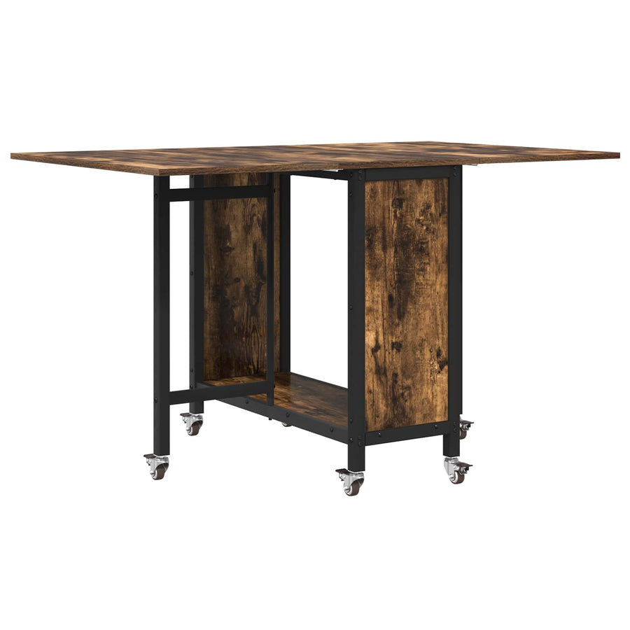 Opvouwbare eettafel met wielen 130 x 80 x 76,5 cm staal PB