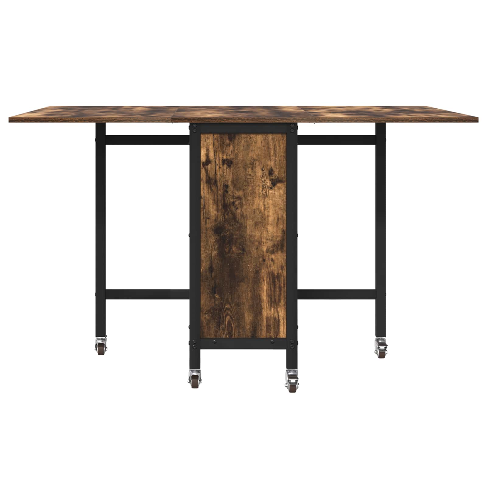 Opvouwbare eettafel met wielen 130 x 80 x 76,5 cm staal PB