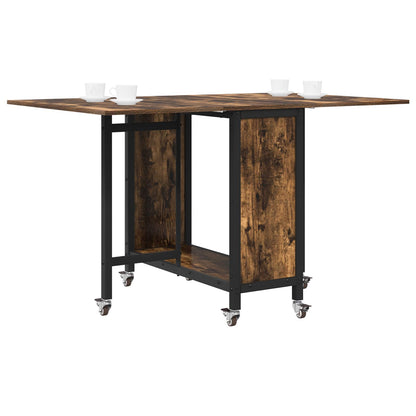 Opvouwbare eettafel met wielen 130 x 80 x 76,5 cm staal PB