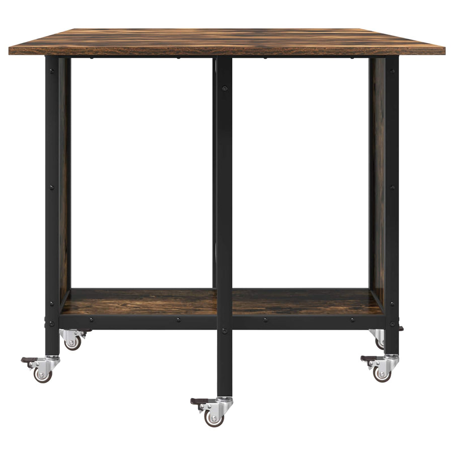 Opvouwbare eettafel met wielen 130 x 80 x 76,5 cm staal PB