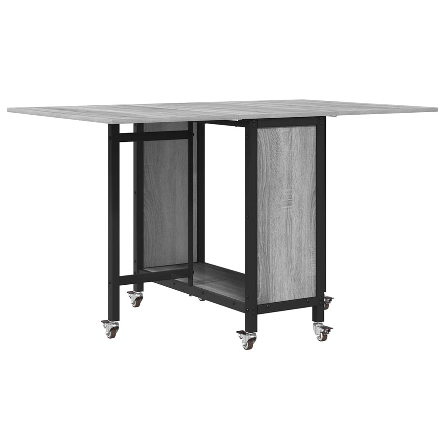 Opvouwbare eettafel met wielen 130 x 80 x 76,5 cm staal PB