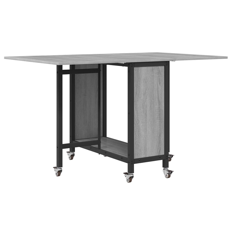 Opvouwbare eettafel met wielen 130 x 80 x 76,5 cm staal PB