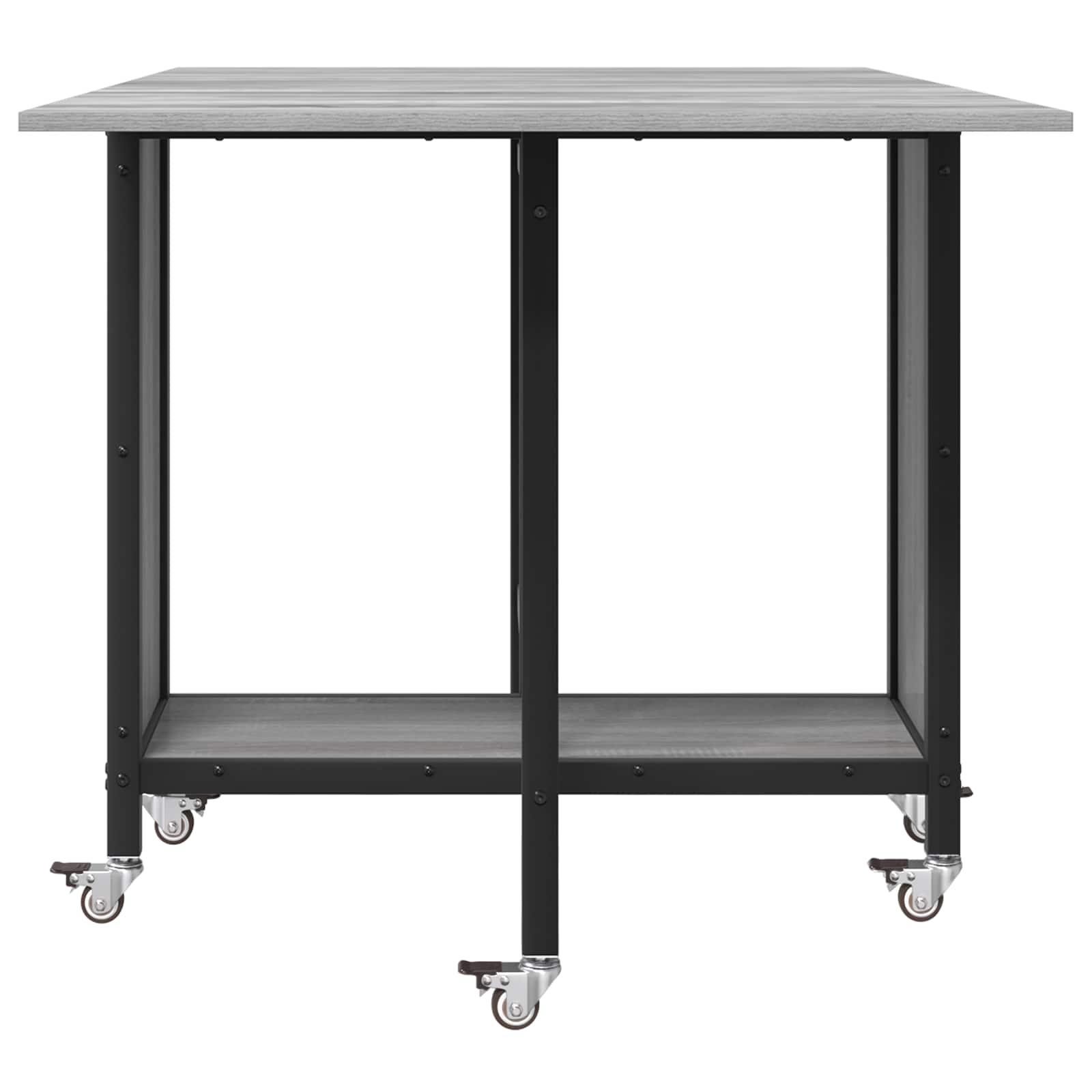 Opvouwbare eettafel met wielen 130 x 80 x 76,5 cm staal PB