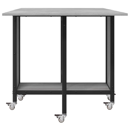 Opvouwbare eettafel met wielen 130 x 80 x 76,5 cm staal PB