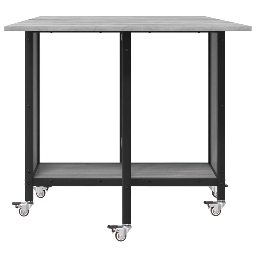 Opvouwbare eettafel met wielen 130 x 80 x 76,5 cm staal PB