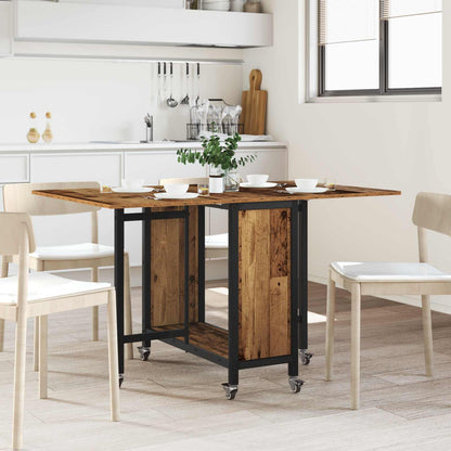 Opvouwbare eettafel met wielen 130 x 80 x 76,5 cm staal PB