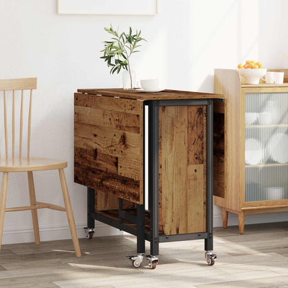 Opvouwbare eettafel met wielen 130 x 80 x 76,5 cm staal PB
