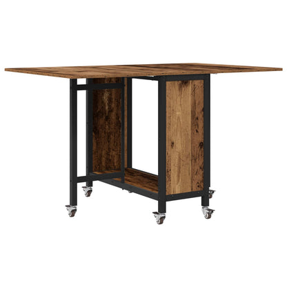 Opvouwbare eettafel met wielen 130 x 80 x 76,5 cm staal PB