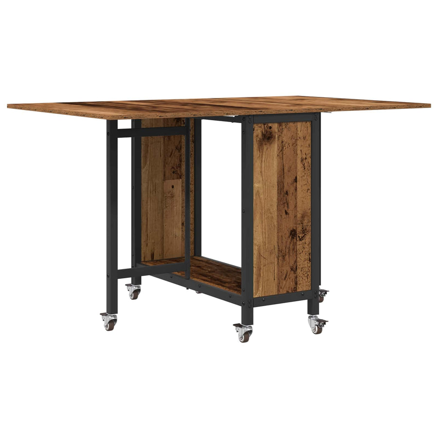 Opvouwbare eettafel met wielen 130 x 80 x 76,5 cm staal PB