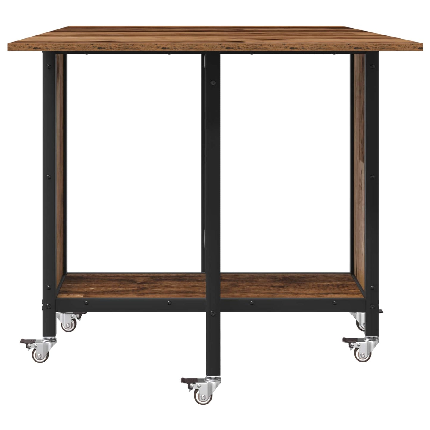 Opvouwbare eettafel met wielen 130 x 80 x 76,5 cm staal PB