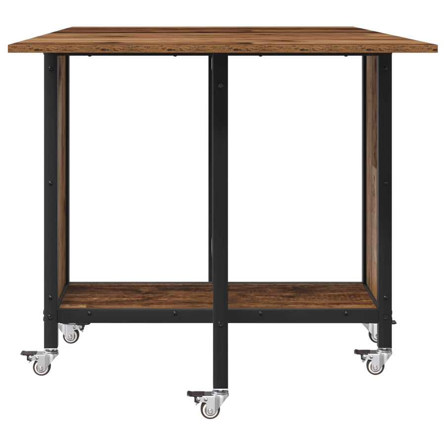Opvouwbare eettafel met wielen 130 x 80 x 76,5 cm staal PB