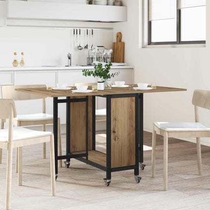 Opvouwbare eettafel met wielen 130 x 80 x 76,5 cm staal PB