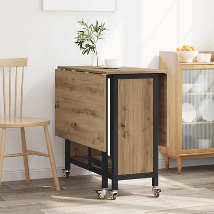 Opvouwbare eettafel met wielen 130 x 80 x 76,5 cm staal PB