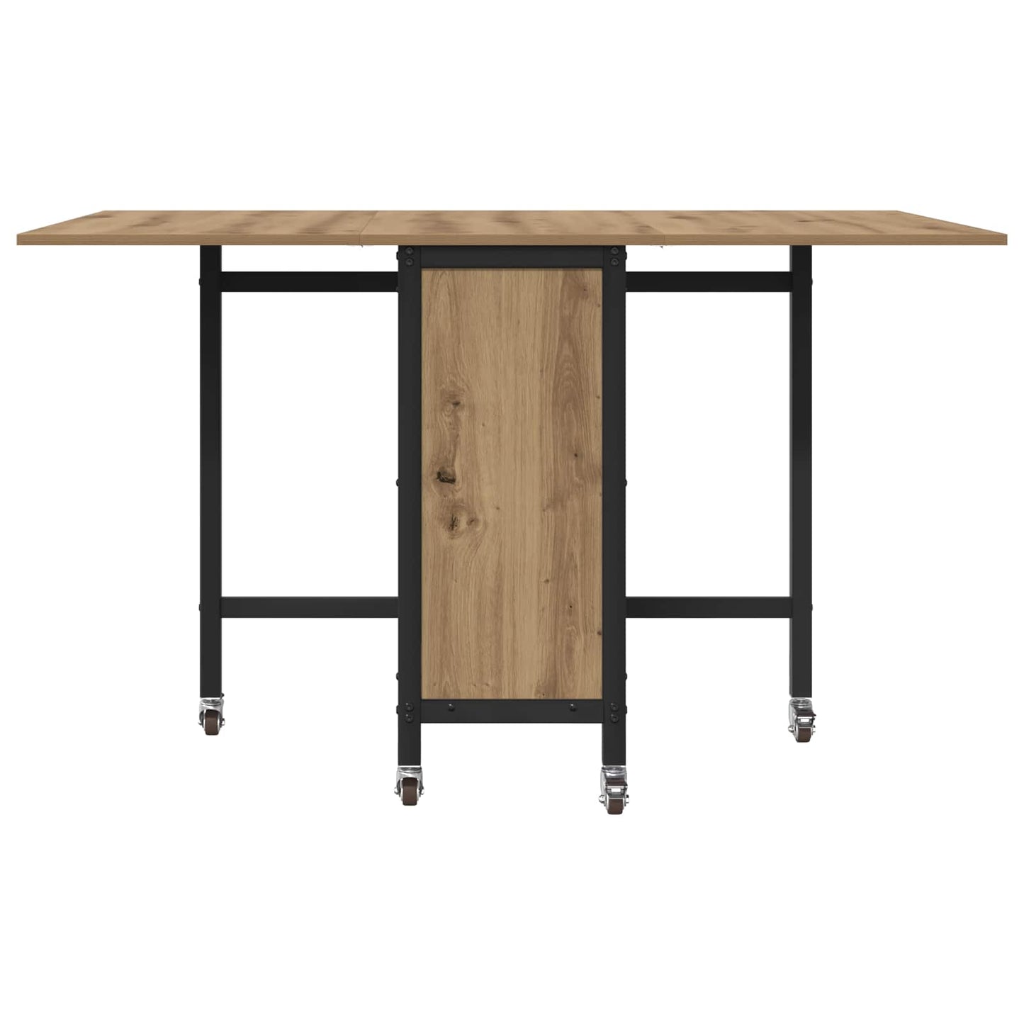 Opvouwbare eettafel met wielen 130 x 80 x 76,5 cm staal PB