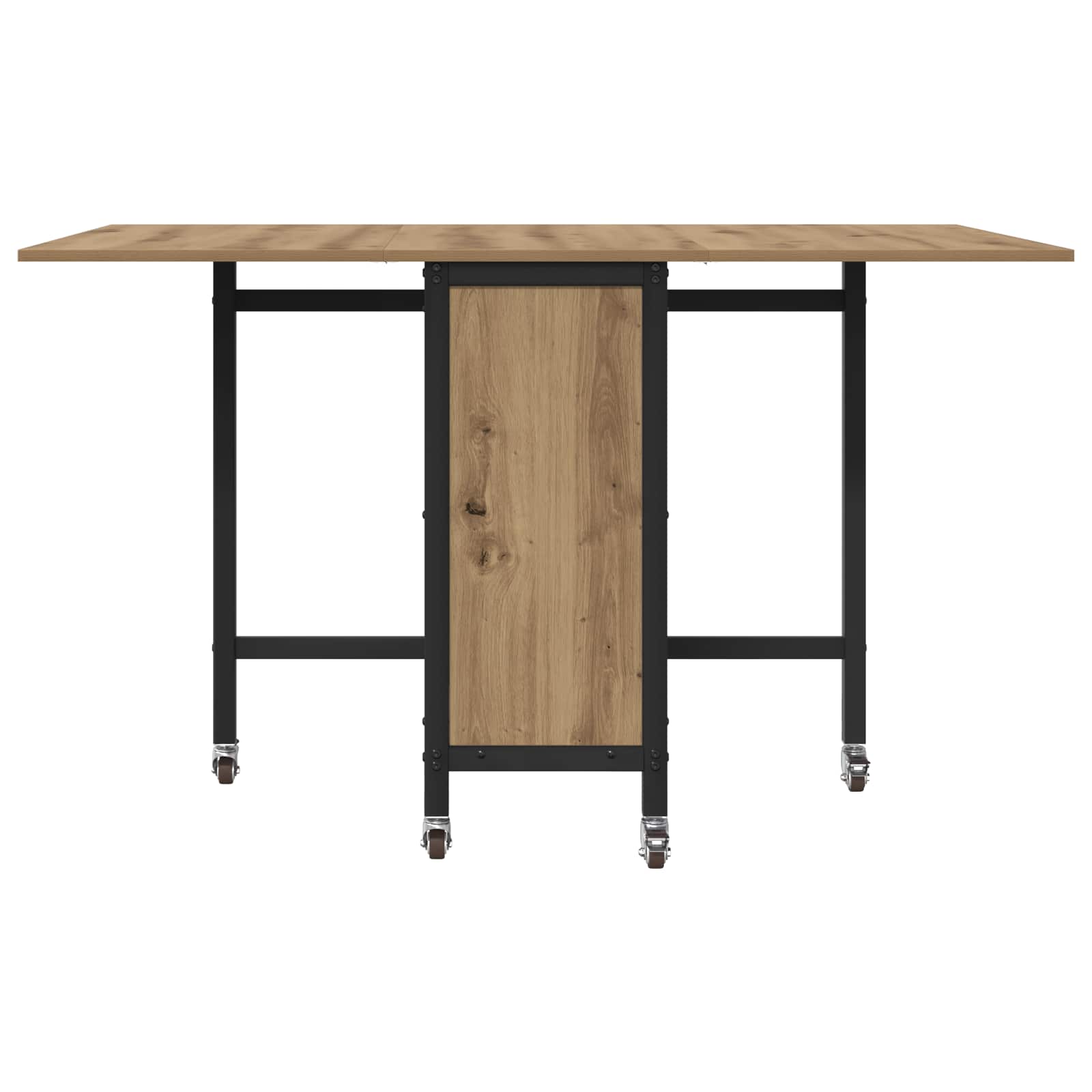 Opvouwbare eettafel met wielen 130 x 80 x 76,5 cm staal PB