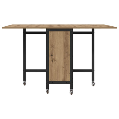 Opvouwbare eettafel met wielen 130 x 80 x 76,5 cm staal PB
