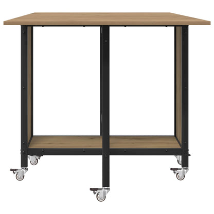 Opvouwbare eettafel met wielen 130 x 80 x 76,5 cm staal PB