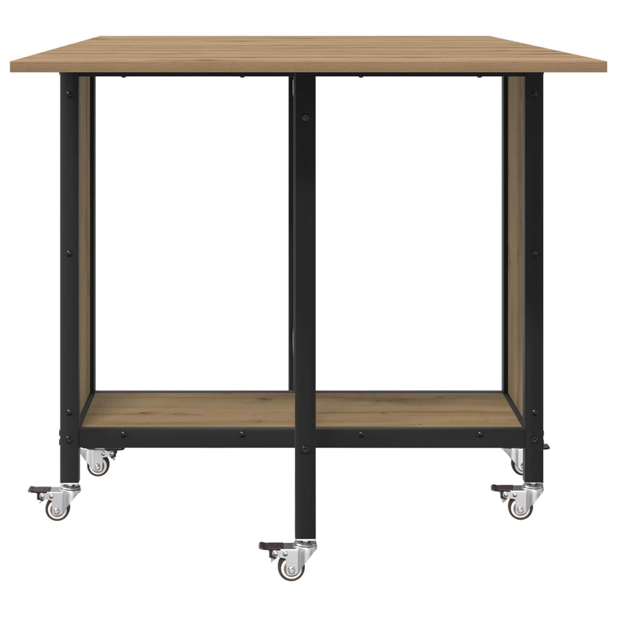 Opvouwbare eettafel met wielen 130 x 80 x 76,5 cm staal PB