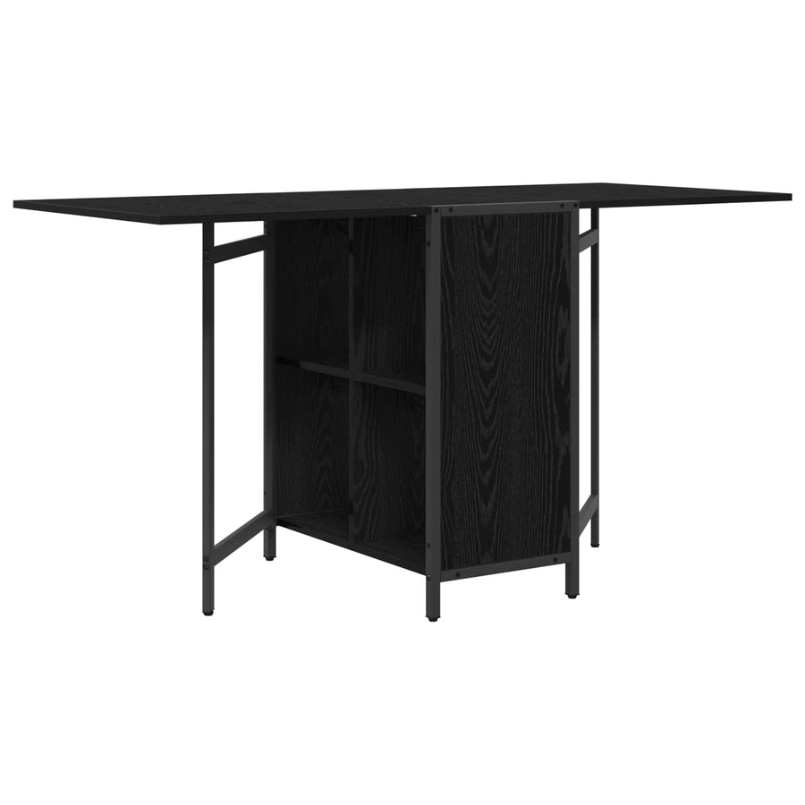 Eettafel 144 x 60 x 75 cm Bewerkt hout Zwart eiken Rechthoekig
