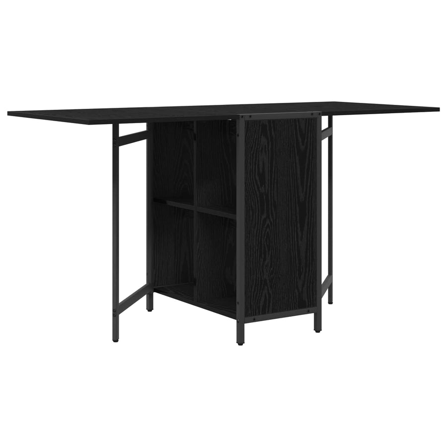 Eettafel 144 x 60 x 75 cm Bewerkt hout Zwart eiken Rechthoekig