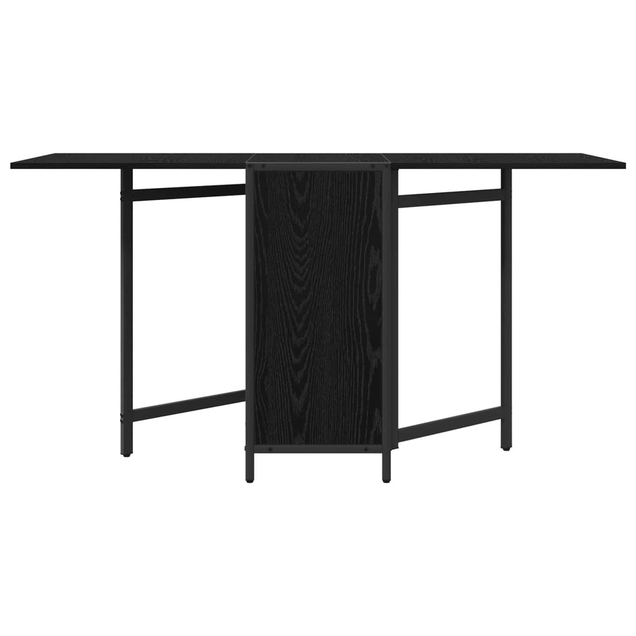 Eettafel 144 x 60 x 75 cm Bewerkt hout Zwart eiken Rechthoekig