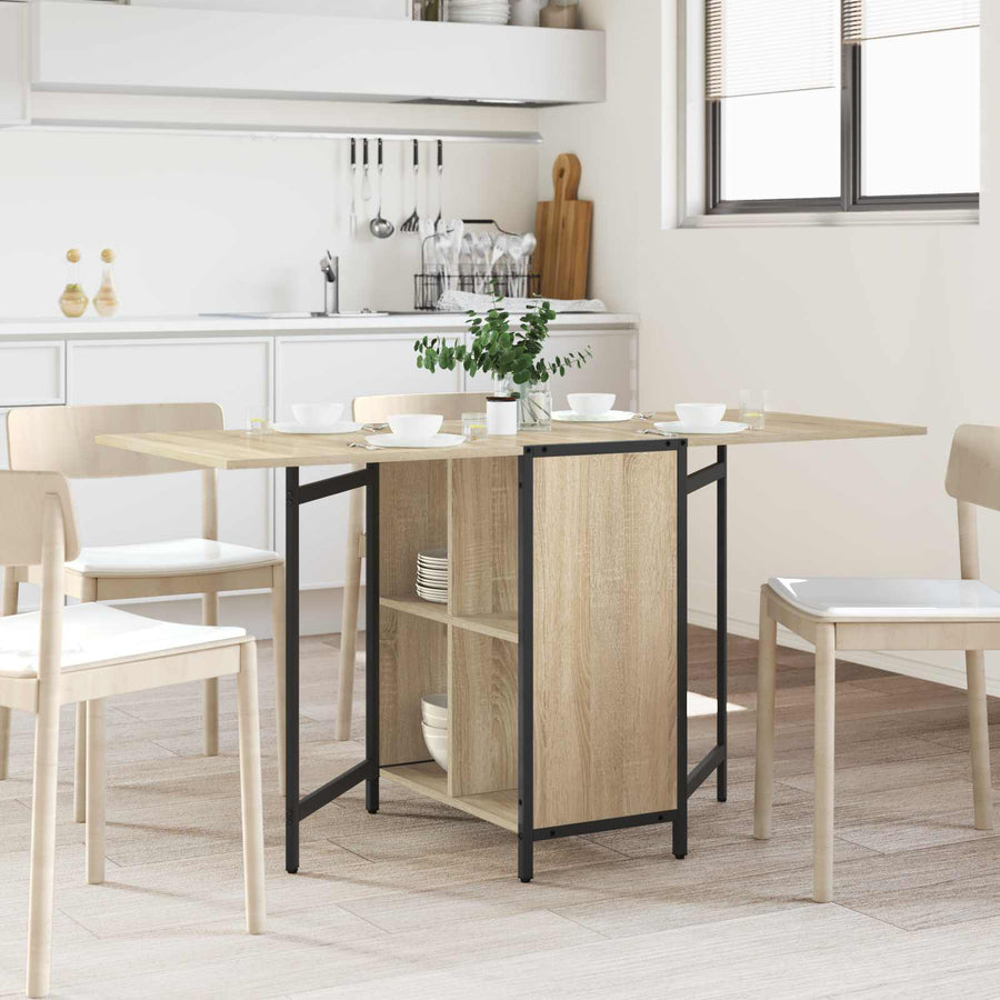 Eettafel 144 x 60 x 75 cm Bewerkt hout Sonoma Eiken Rechthoekig