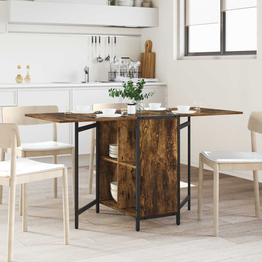 Eettafel 144 x 60 x 75 cm Bewerkt hout Gerookt eiken