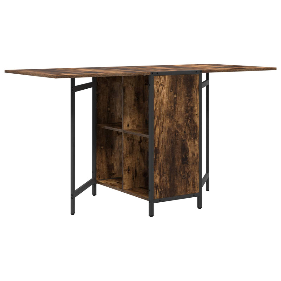 Eettafel 144 x 60 x 75 cm Bewerkt hout Gerookt eiken