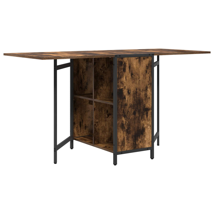 Eettafel 144 x 60 x 75 cm Bewerkt hout Gerookt eiken