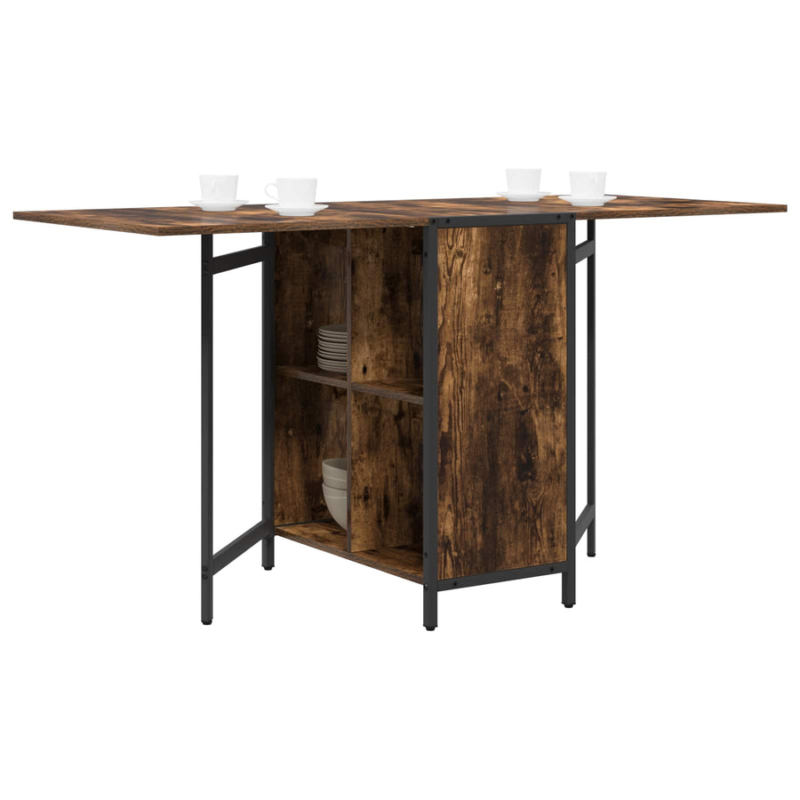 Eettafel 144 x 60 x 75 cm Bewerkt hout Gerookt eiken