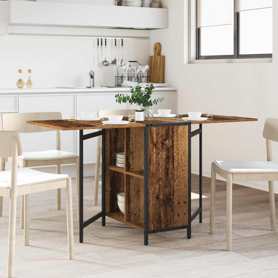 Eettafel 144 x 60 x 75 cm Bewerkt hout Oud hout Rechthoekig