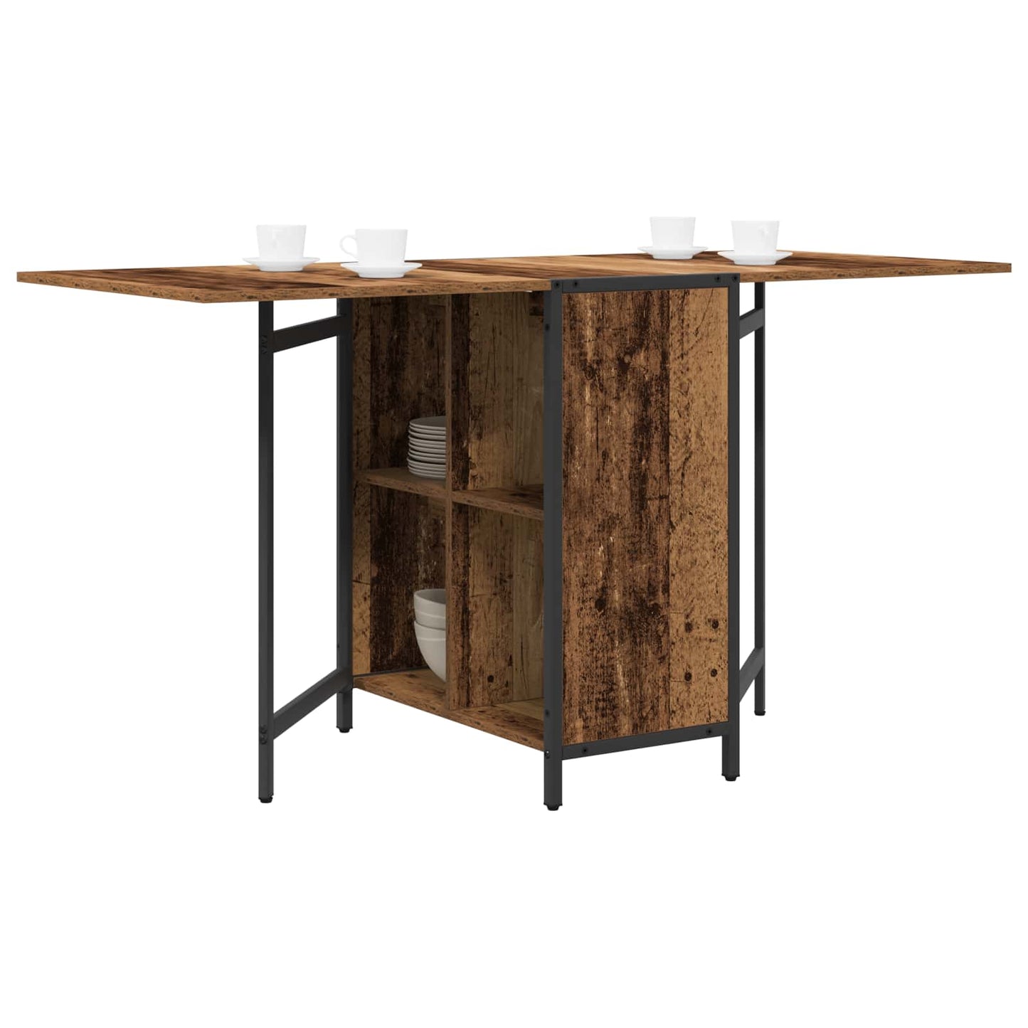 Eettafel 144 x 60 x 75 cm Bewerkt hout Oud hout Rechthoekig