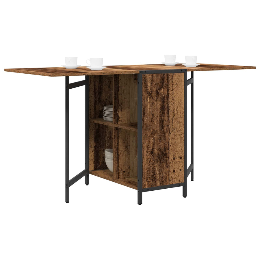 Eettafel 144 x 60 x 75 cm Bewerkt hout Oud hout Rechthoekig