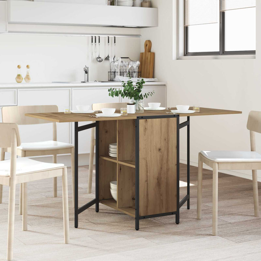 Eettafel 144 x 60 x 75 cm Bewerkt hout Artisanaal eiken