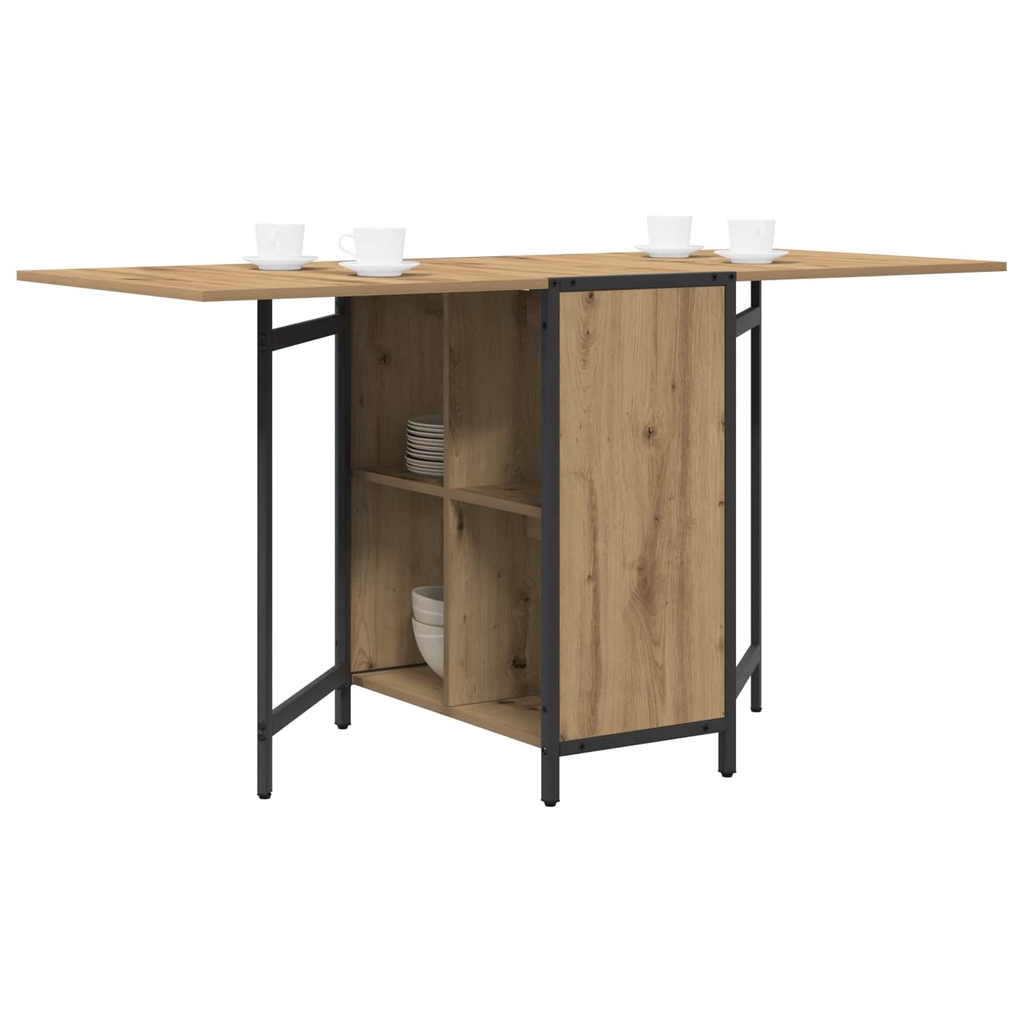 Eettafel 144 x 60 x 75 cm Bewerkt hout Artisanaal eiken