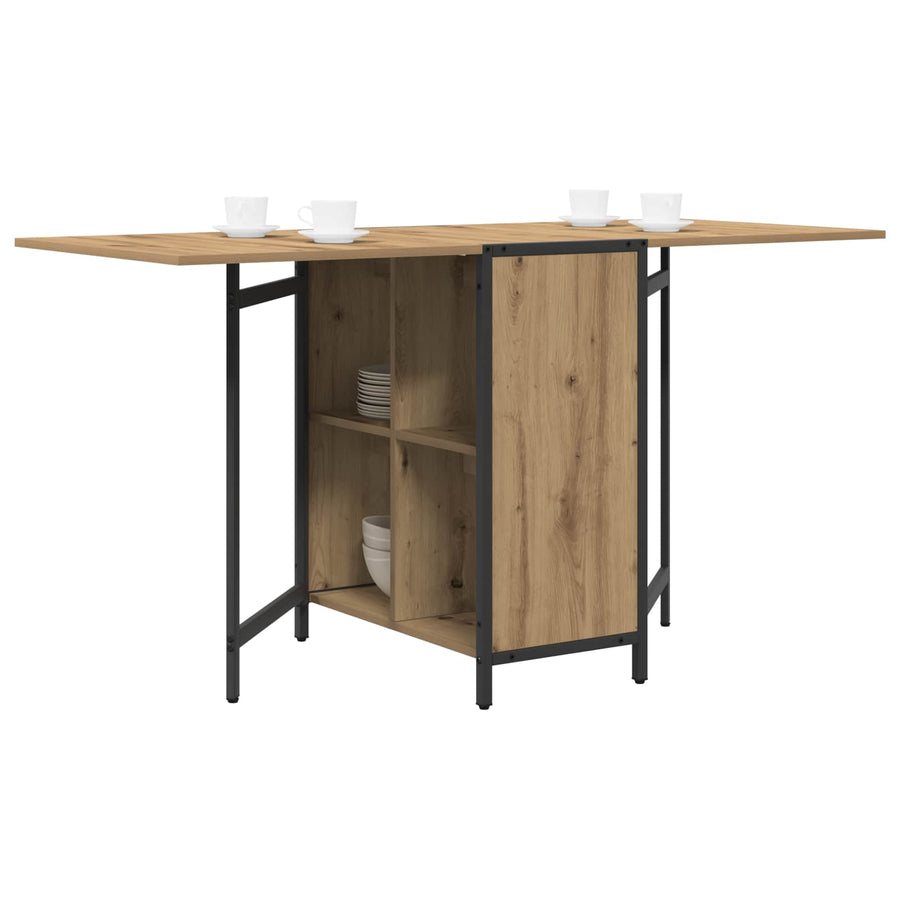 Eettafel 144 x 60 x 75 cm Bewerkt hout Artisanaal eiken