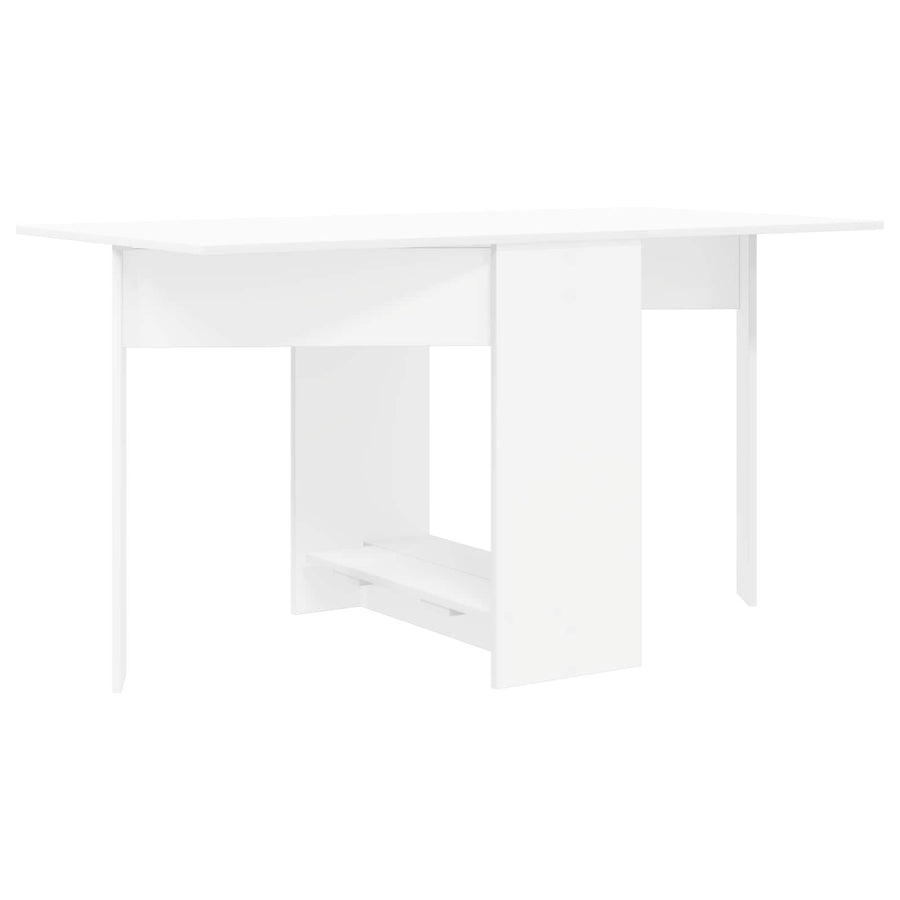 Eettafel 138 x 70 x 73,5 cm Bewerkt hout Wit Rechthoekig