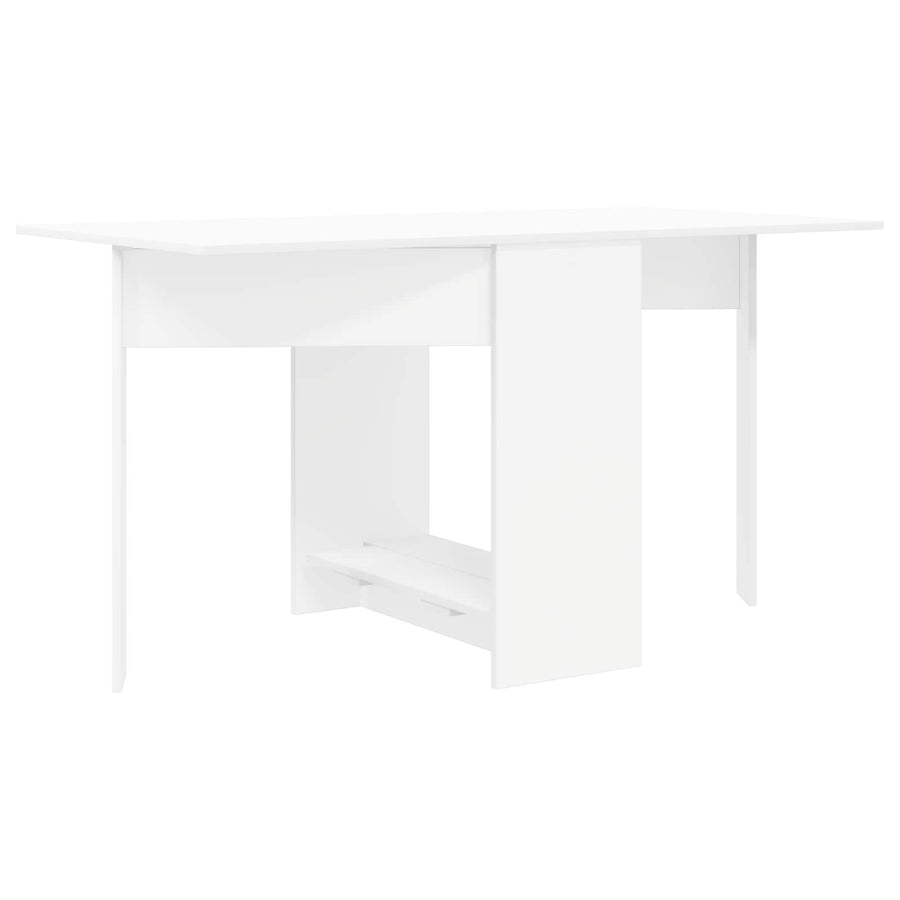 Eettafel 138 x 70 x 73,5 cm Bewerkt hout Wit Rechthoekig
