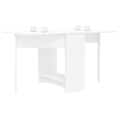 Eettafel 138 x 70 x 73,5 cm Bewerkt hout Wit Rechthoekig