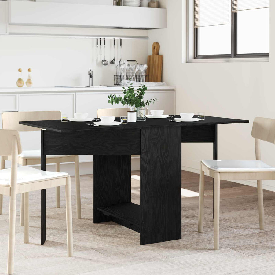 Eettafel 138 x 70 x 73,5 cm Bewerkt hout Zwart eiken