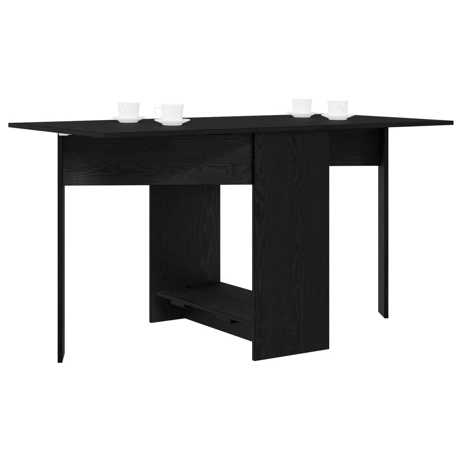 Eettafel 138 x 70 x 73,5 cm Bewerkt hout Zwart eiken